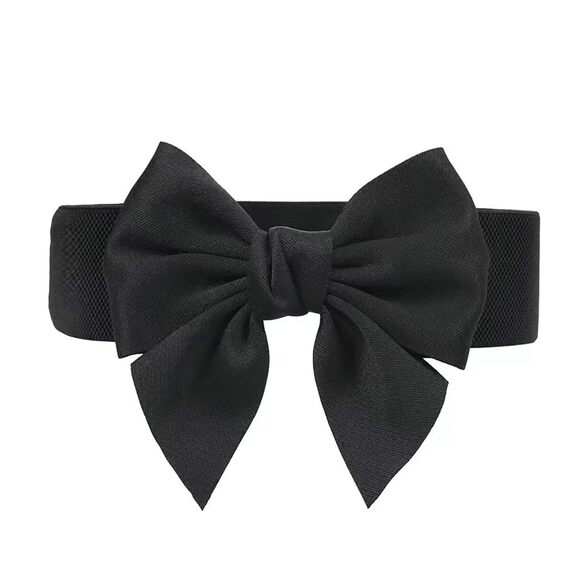 7619 Women Bowknot Stretchy Waist Belt Elastic Wide Vintage Retro main image 5